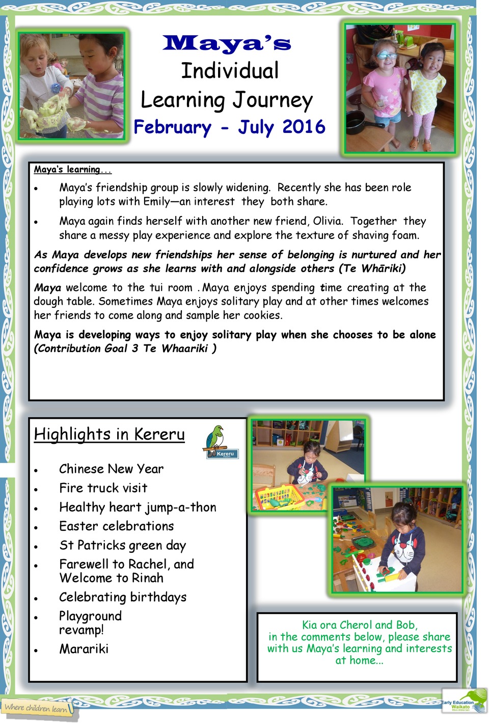 Maya’s learning journey. 20 七月 2016